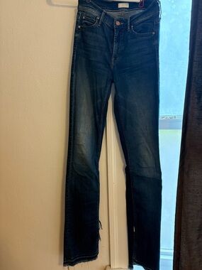 MOTHER Slim Straight Dark Blue Jeans